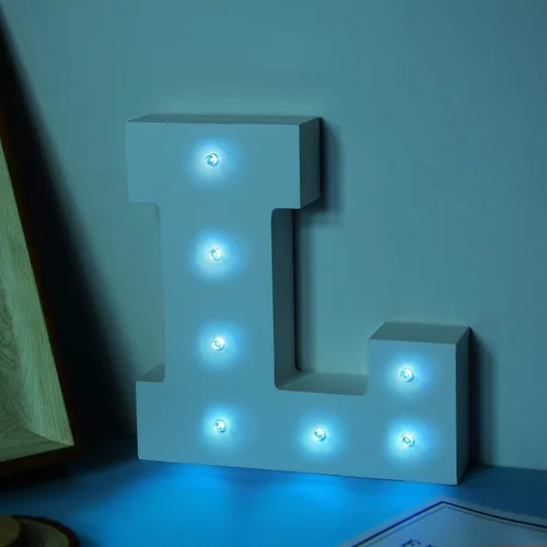Vista 67 de Ulalaza Letrero de luz LED en blanco y negro, 2 letras AA alimentadas por batería para boda, fiesta de cumpleaños, lámpara de Navidad, luz nocturna