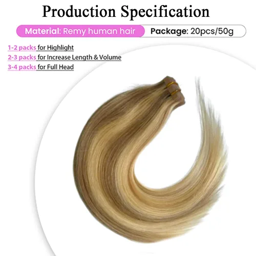 Vista 3 de Extensiones de cabello con cinta, 22 pulgadas, extensiones de cabello humano real, 1.76 oz, 20 unidades, extensiones de cabello lacio sin costuras