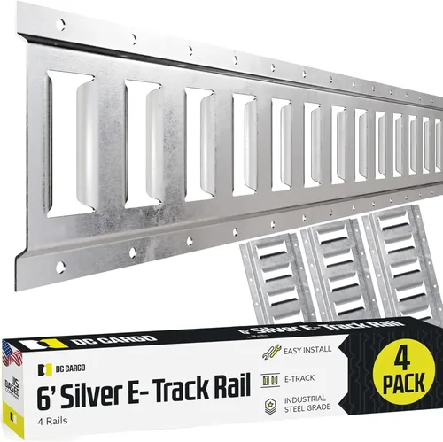 Vista 26 de DC Cargo - Kit de rieles de amarre E Track de 2' (paquete de 10) para garajes, furgonetas, remolques, amarres de motocicleta, montajes de ATV