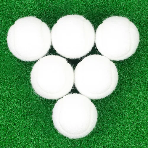 Vista 9 de Pelotas de tenis, paquete de 6 pelotas de tenis de práctica de alta elasticidad con bolsa de malla, ideal para principiantes, pelotas de ejercicio