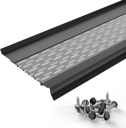 Vista 9 de Micromesh 5 pulgadas Gutter Guards Leaf Protection, 1 Pies Paquete de muestra Bronce oscuro, Malla de acero inoxidable, Cubiertas de canalón