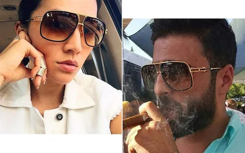 Vista 4 de Lentes de sol estilo aviador para hombres, lente con 100% protección UV, marco de aleación con estuche