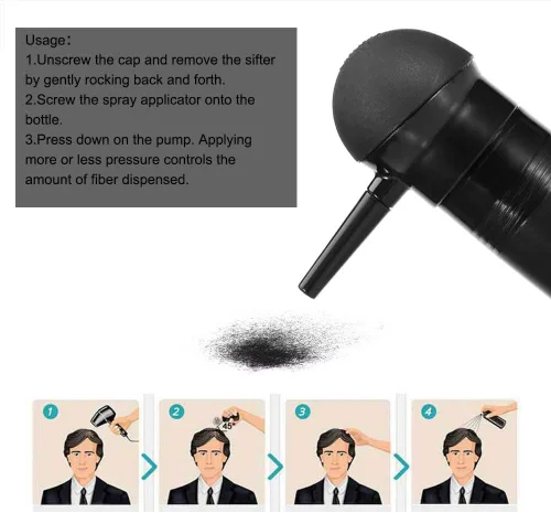 Vista 5 de Yosoo Health Gear Aplicador de fibra capilar, bomba aplicadora de fibra capilar, aplicación de spray profesional Atomizador para fibras