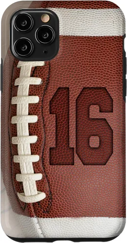 Vista 27 de iPhone 16 Football Fan #16 Jersey No 16 Football Lover Phone Case Gift Case