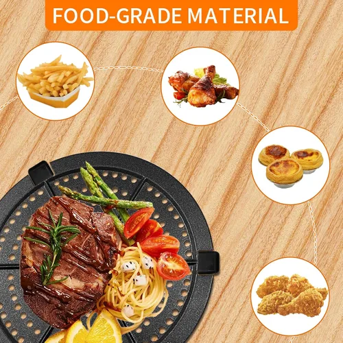 Vista 7 de Bandeja para parrilla, bandeja de repuesto para freidora de aire redonda de 6.1 pulgadas, 2 cuartos de galón, accesorios para placa para parrilla