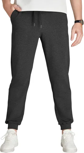 Vista 40 de Idtswch 30/32/34/36/38/40. Pantalones deportivos altos para hombre, extra largos, con bolsillos con cremallera