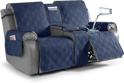 Vista 13 de TAOCOCO - Funda impermeable para sofá biplaza reclinable con consola central, 2 plazas