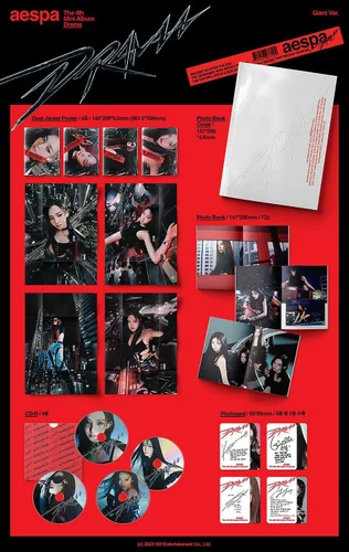 Vista 6 de (GIANT Ver.) AESPA DRAMA El cuarto mini álbum (WINTER Ver. + 1ea Store Tarjeta de fotos de regalo) K-POP SELLADO