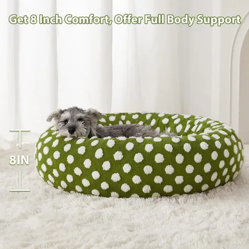 Vista 3 de BFPETHOME Camas de perro en forma de dona para perros pequeños, camas redondas para gatos de interior, cama relajante para cachorros y gatitos