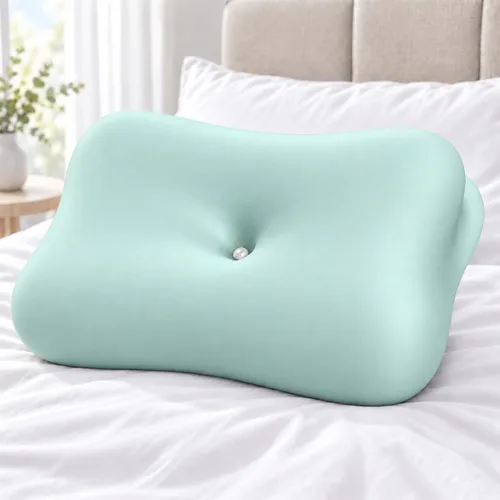 Vista 9 de Almohada cervical para aliviar el dolor de cuello, almohada cervical de espuma viscoelástica para dormir, almohada ergonómica para dormir de lado