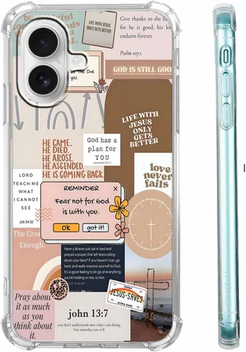 Vista 48 de Funda para Celular con Versículos de la Biblia, Colocación de Citas Cristianas de Jesús, Diseño Collage, Funda Protectora Suave de TPU de Moda