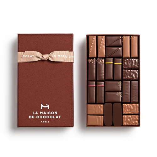 Vista 7 de LA MAISON DU CHOCOLAT Coffret Maison Oscuro Caja de regalo de chocolate francés oscuro gourmet (24 piezas)