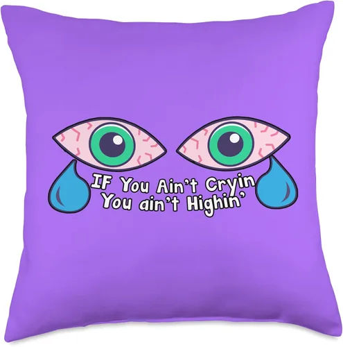 Vista 5 de Cewpins Cryin' You Ain't Highin' - Almohada de 16 x 16 pulgadas, multicolor