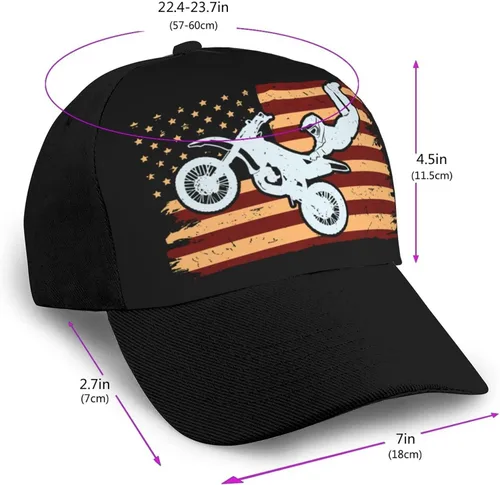 Vista 2 de Gorra de béisbol de motocross Snapback - Gorra ajustable para hombre y mujer, color negro, Negro