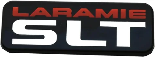 Vista 2 de 2 piezas SLT Laramie B Pilar Cab Emblemas 3D Placa de identificación de repuesto para 1500 2500 3500 55274860AB (cromado)