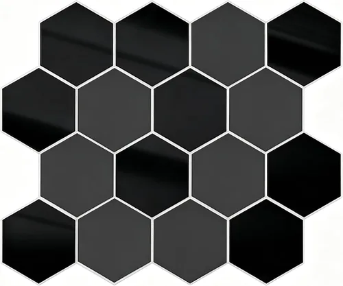 Vista 7 de Azulejo de metro negro para salpicaduras de pelar y pegar, 12 x 12 pulgadas, 6 hojas