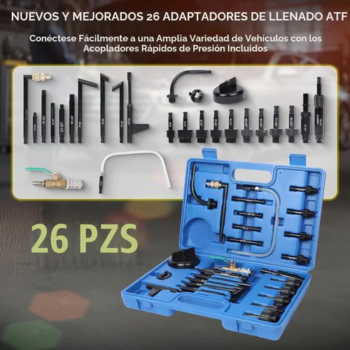 Vista 3 de Kit de Bomba de Transferencia de Líquido de Transmisión de 8L con 26PCS de Adaptadores ATF, Extractor de Aceite Automático y Dispensador Neumático