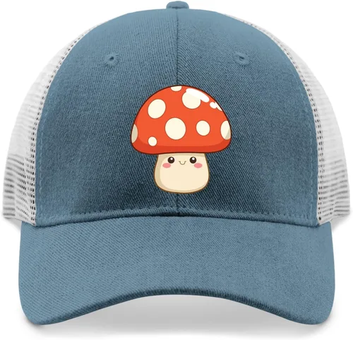 Vista 9 de Baseball Cap Smiling Mushroom Baseball Cap for Men Graphic Denim Dad Hats Adjustable