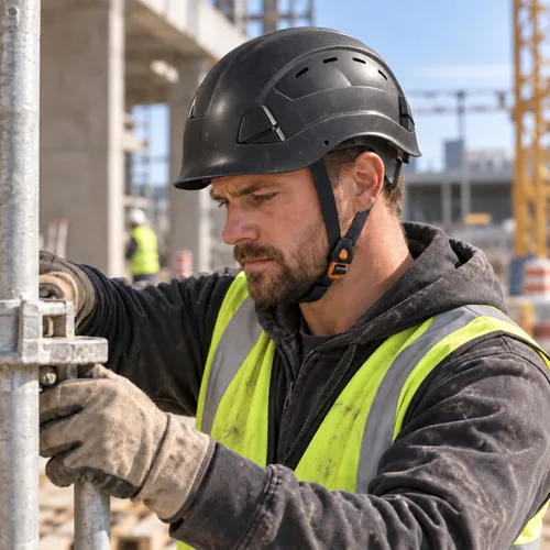 Vista 7 de Hard Hat, Cascos De Construccion, Vented Safety Helmet Negro
