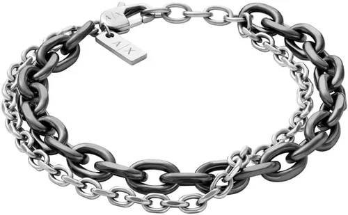 Vista 22 de A X Armani Exchange - Pulsera de cadena de acero inoxidable para hombre