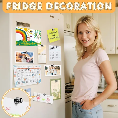 Vista 2 de 12 Piezas Imanes Negros para Refrigerador, Imanes para Refrigerador, Imanes para Pizarra Blanca, Imanes para Refrigerador para Adultos, Imanes