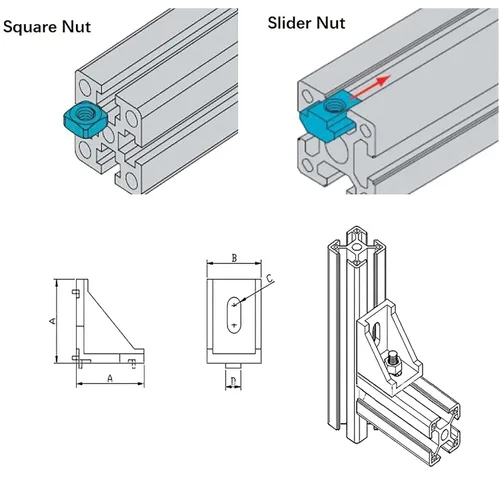 Vista 3 de 1 paquete de perfil de extrusión de aluminio 2040 Longitud 5.91 pulgadas/5.906 in Negro, 0.787 x 1.575 in Serie 20 T Tipo T Ranura estándar europeo
