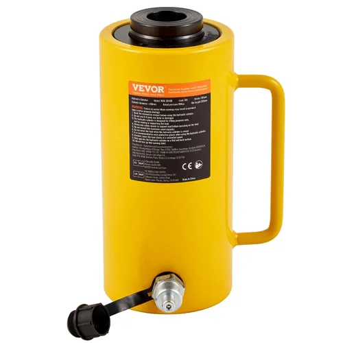 Vista 10 de Mophorn Gato Hidráulico de 20T 4" de Círculo Hueco de Acción Simple Cilindro Hidráulico de Ram 100mm Cilindros Hidráulicos de Elevación