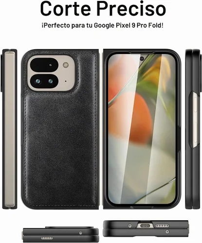 Vista 5 de Foluu Funda para Google Pixel 9 Pro Fold, con Protector de Pantalla Frontal Integrado, Cuero PU + Carcasa Rígida de PC Ultra Delgada Slim Duradera