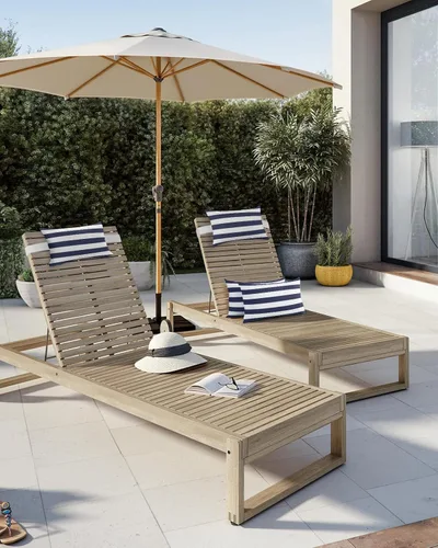 Vista 5 de Almohada reclinable para la cabeza con inserto, almohada lumbar de rayas azul marino y blancas con correa ajustable, almohadas de patio impermeables