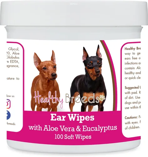 Vista 156 de Healthy Breeds Affenpinscher Toallitas de limpieza de oídos con aloe y eucalipto para perros, 100