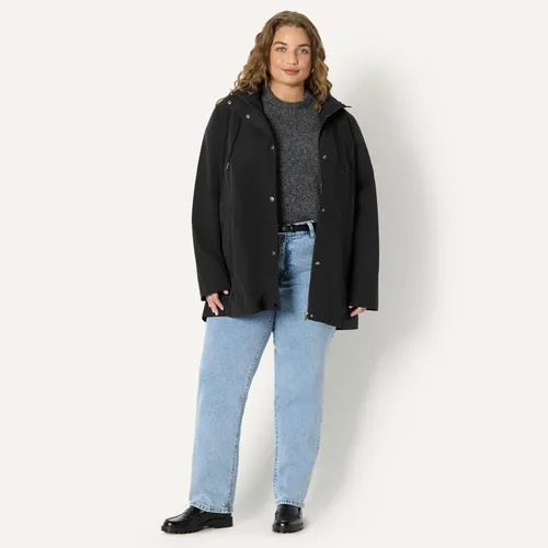 Vista 7 de Amazon Essentials Chaqueta de lluvia larga con capucha para mujer, de ajuste relajado, ligera e impermeable