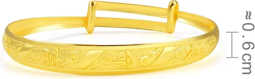 Vista 5 de CHOW SANG SANG Colección de regalos chinos 999.9 oro de 24 quilates precio por peso oro Longevidad y buena fortuna brazalete para regalo