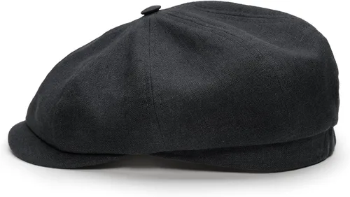 Vista 8 de Sterkowski Modelo Rowdy Gorra de periódico 100% lino para hombre y mujer Airy 8 paneles Paperboy Cap Beige