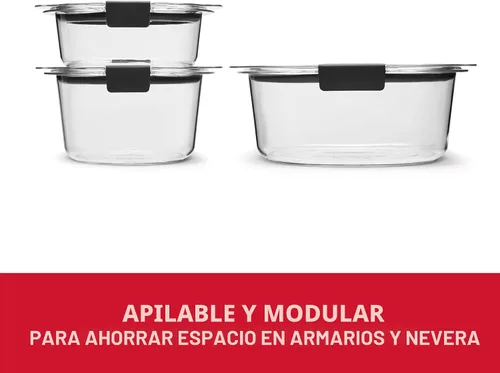 Vista 4 de Rubbermaid Brilliance® - Recipientes redondos a prueba de fugas, juego de 6 piezas