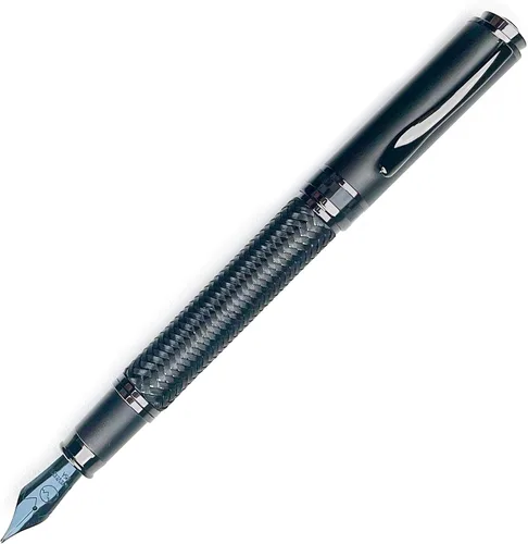 Vista 12 de Monteverde Innova Formula M - Pluma estilográfica, negra, punta media, con revestimiento PVD premium, recargable, punta de acero inoxidable JoWo