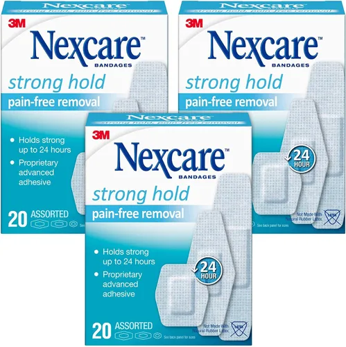 Vista 12 de Nexcare Strong Hold Pain Free Removal Bandages, Assorted, 40 Count