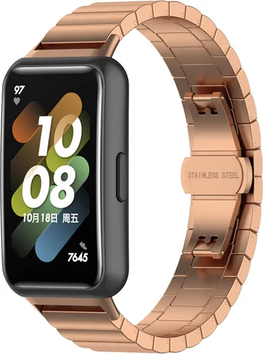 Vista 10 de Senter Liberación rápida de una cuenta sólida correa de acero refinado banda de acero inoxidable para Huawei Band 7 pro Smart Watch