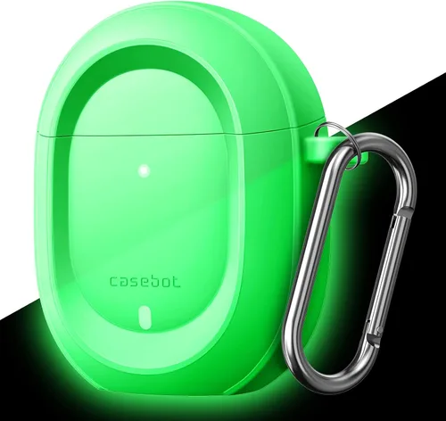 Vista 8 de CaseBot Funda para Pixel Buds Serie A 2021 y Pixel Buds 2 (2020), protección resistente [LED frontal visible] (negro)