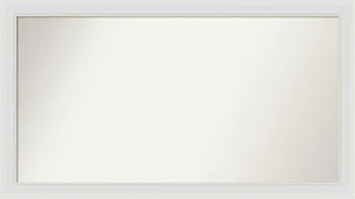 Vista 343 de Amanti Art Espejo de baño blanco para sobre el fregadero, 24 x 26 pulgadas, espejo rectangular blanco y blanco, marco de madera contemporáneo