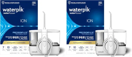 Vista 10 de Waterpik ION - Irrigador dental profesional, recargable y portátil para dientes, encías, aparatos ortopédicos, 10 ajustes, 7 puntas de irrigación