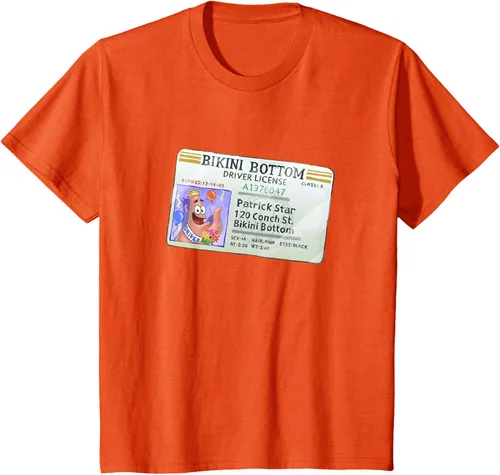 Vista 30 de SpongeBob SquarePants Camiseta con logotipo de Patrick Star Driver License King, Negro