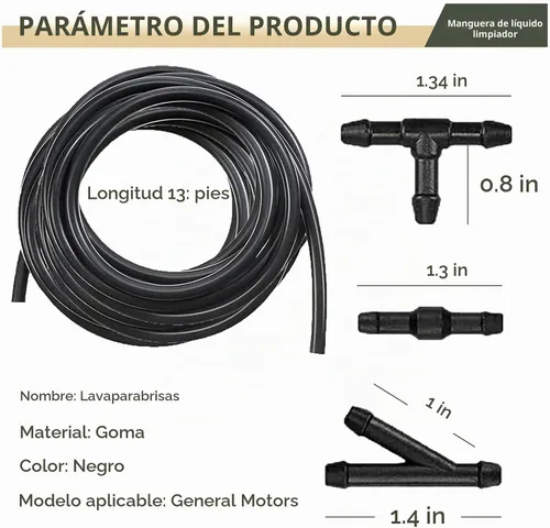 Vista 2 de Tesnaao 30 piezas de kit de manguera de limpiaparabrisas para coche, manguera de líquido de limpiaparabrisas de 13.1 pies y conector de manguera