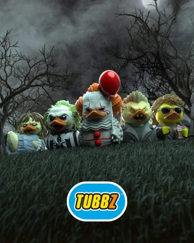 Vista 6 de TUBBZ Primera Edición: Terror - Figura de Pato de Goma de Cosplaying de Beetlejuice de Vinilo