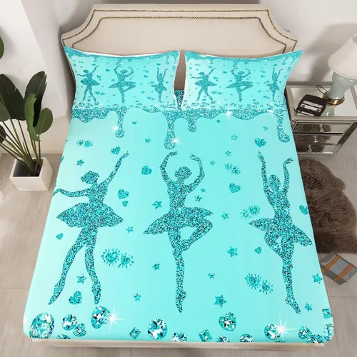 Vista 28 de Erosebridal Sábana bajera ajustable de gimnasia con bolsillo profundo para niñas y niños, tamaño individual, juego de ropa de cama deportiva