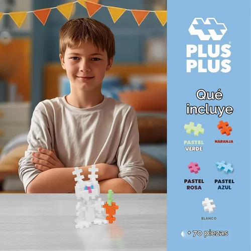 Vista 2 de Plus Plus Bunny - Juego de bloques de construcción de rompecabezas 3D, mini piezas entrelazadas, actividades divertidas de vacaciones para niños