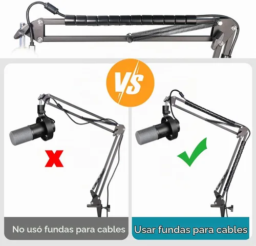 Vista 5 de YOUSHARES Soporte de Brazo de Pluma para Micrófono para FIFINE K688, AM8, A6T, T669, Shure SM7B/MV7+/MV6, Brazo de Tijera Ajustable con Gestión