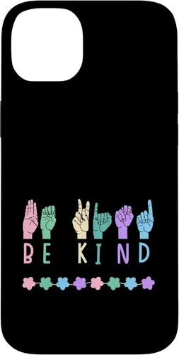 Vista 15 de Sign Language Be Kind Kindness ASL Pastel Pink Purple Blue Case for iPhone 16