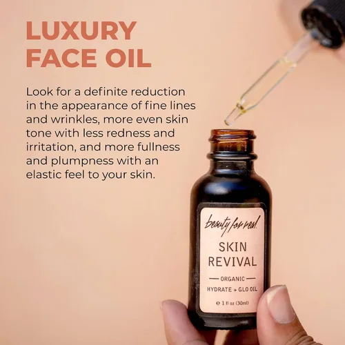 Vista 5 de Beauty For Real Skin Revival Hydrate + Glo Oil - Aceite facial de lujo - Reduce la apariencia de líneas finas y arrugas - Hidrata, calma y restaura