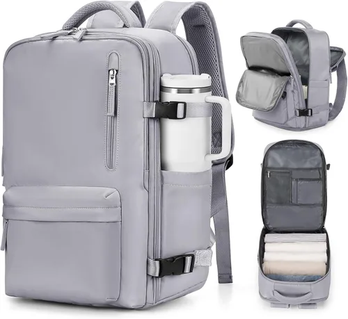 Vista 15 de VGCUB Mochila grande de viaje para trabajo, negocios, mochila para computadora portátil aprobada para vuelo, para mujeres y hombres, mochila