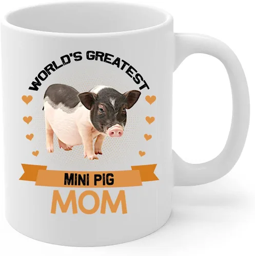 Vista 2 de World's Greatest Saddle Mini Pig Mom Gifts for Women Funny Coffee Mug White Ceramic Cup 11oz